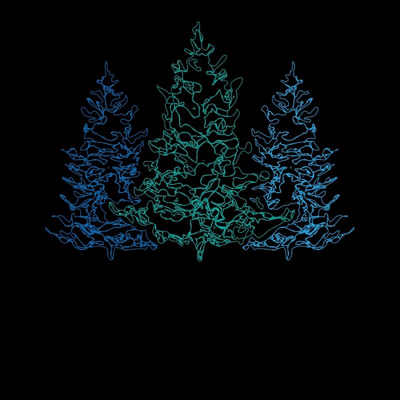 Line Art Black Forest Fir Tree Forestry