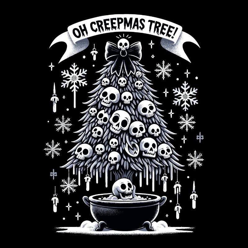 Oh Creepmas Tree Creepy Festive Goth Emo Horror