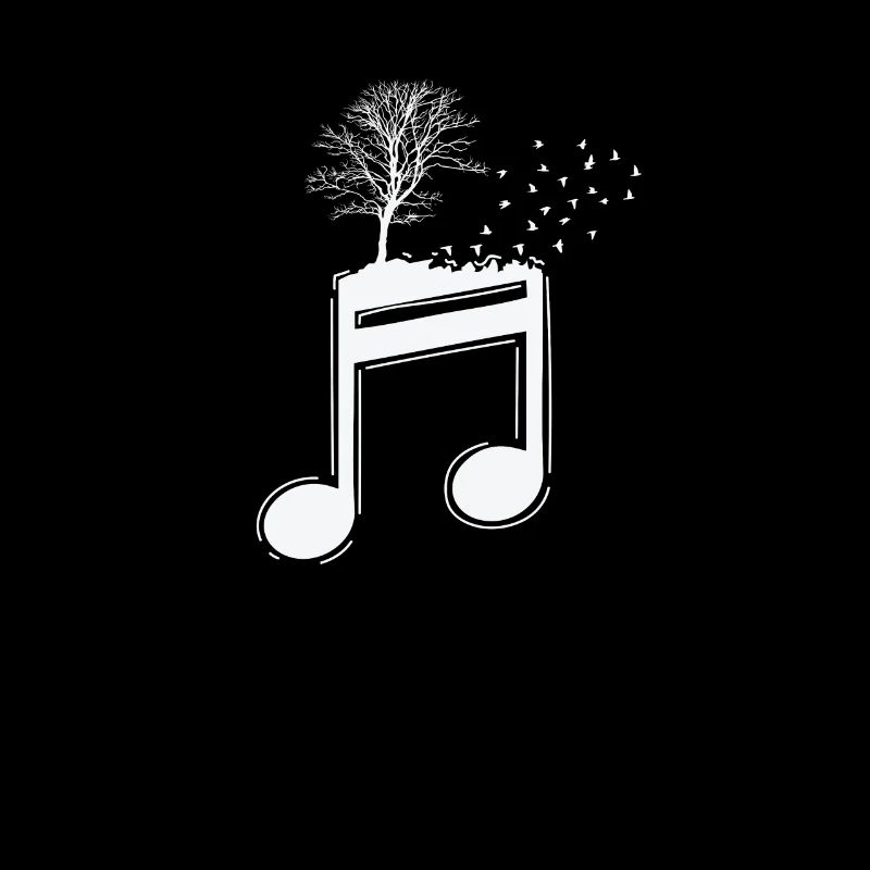 Musical Notes with Tree and Birds Music