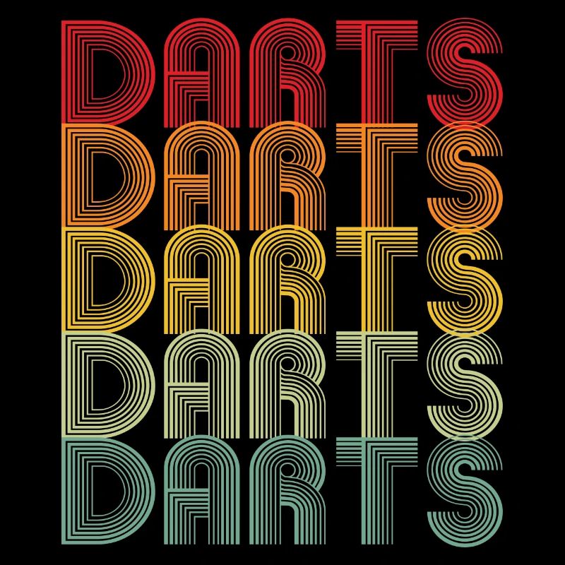 Conception de fléchettes rétro colorées