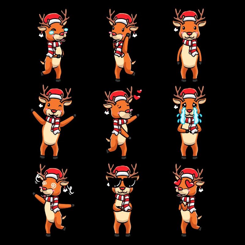 Émoticône de renne Noël Noël