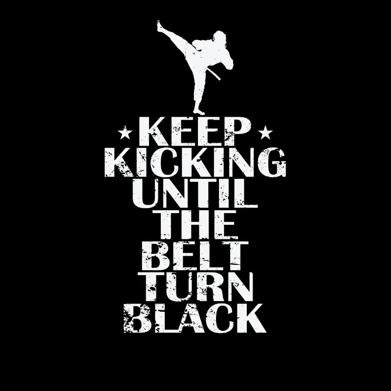 Continuez à donner des coups de pied jusqu’à ce que la ceinture devienne noire Taekwondo