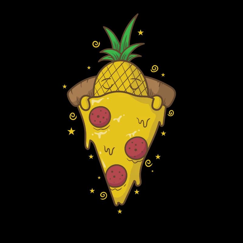 Pizza with pineapple Hawaii with cheese