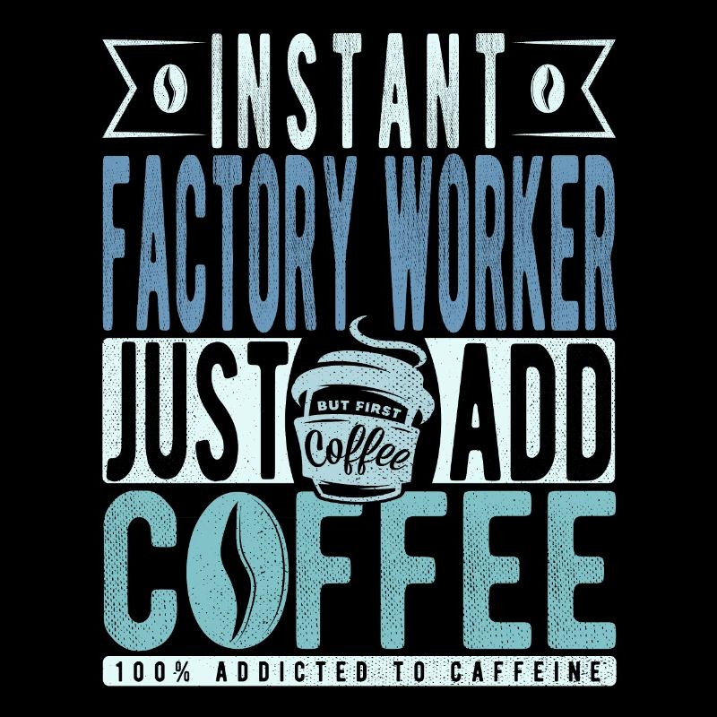 Instant-Fabrikarbeiter fügen einfach Kaffee hinzu