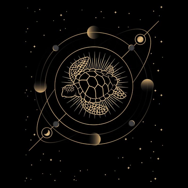 Tortue céleste dans le cosmos