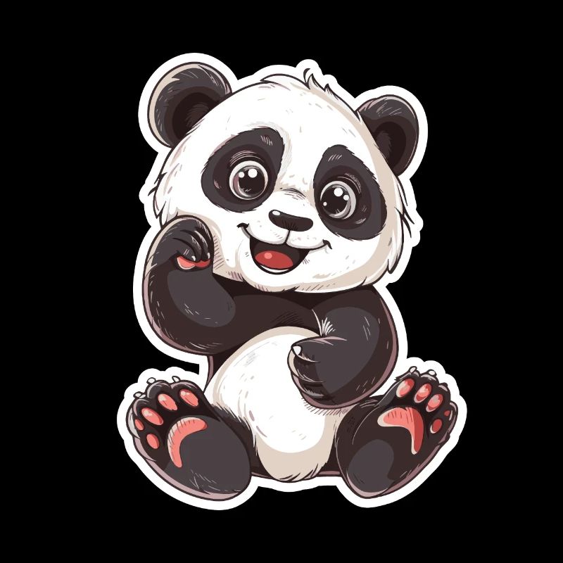 Exubérant Panda Buddy Sticker