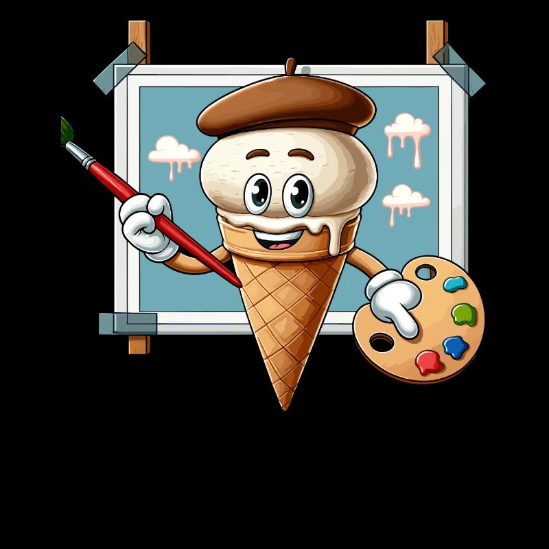 Creative Ice Cream Painter With Color Palette