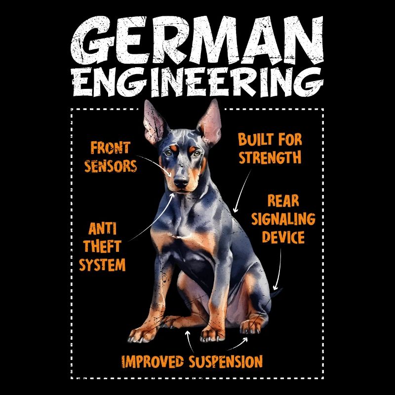 Doberman GERMAN ENGINEERING Lustiges Doberman