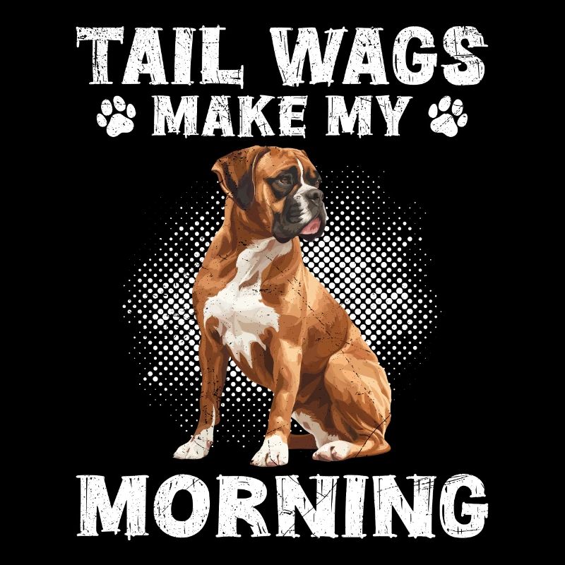 Chien Boxer remue la queue rendre mon matin drôle