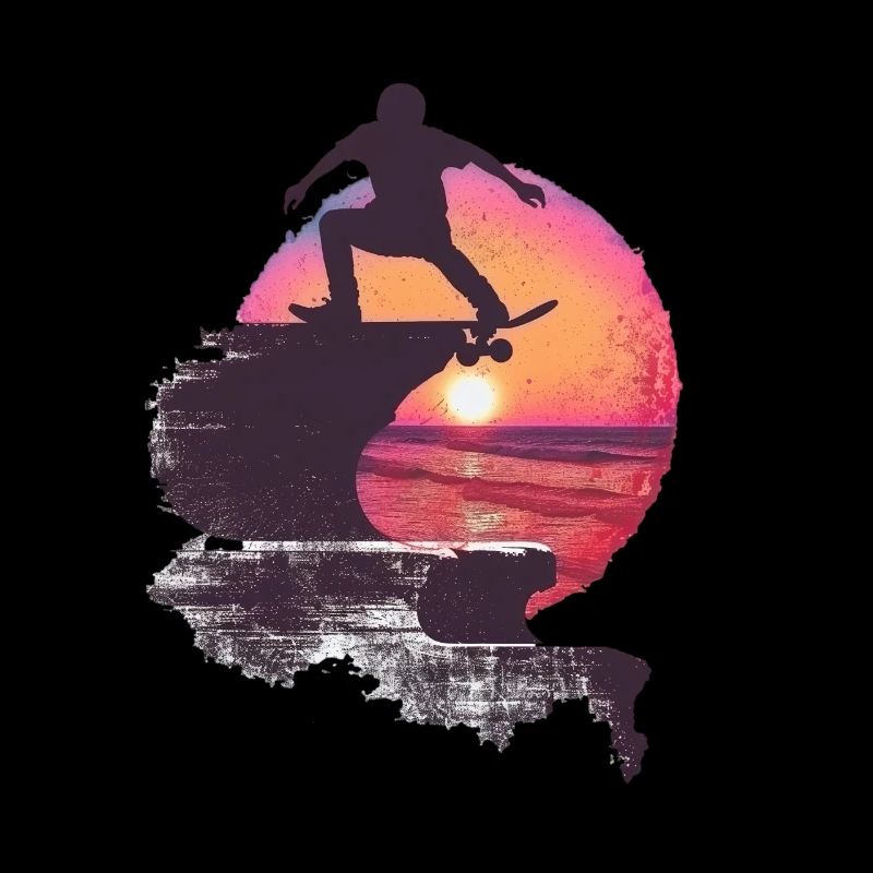 Skateboarder Silhouette Coucher De Soleil