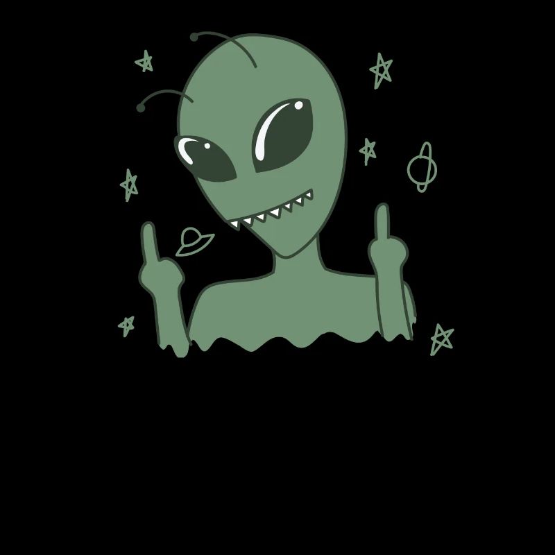 Aliens shows middle finger