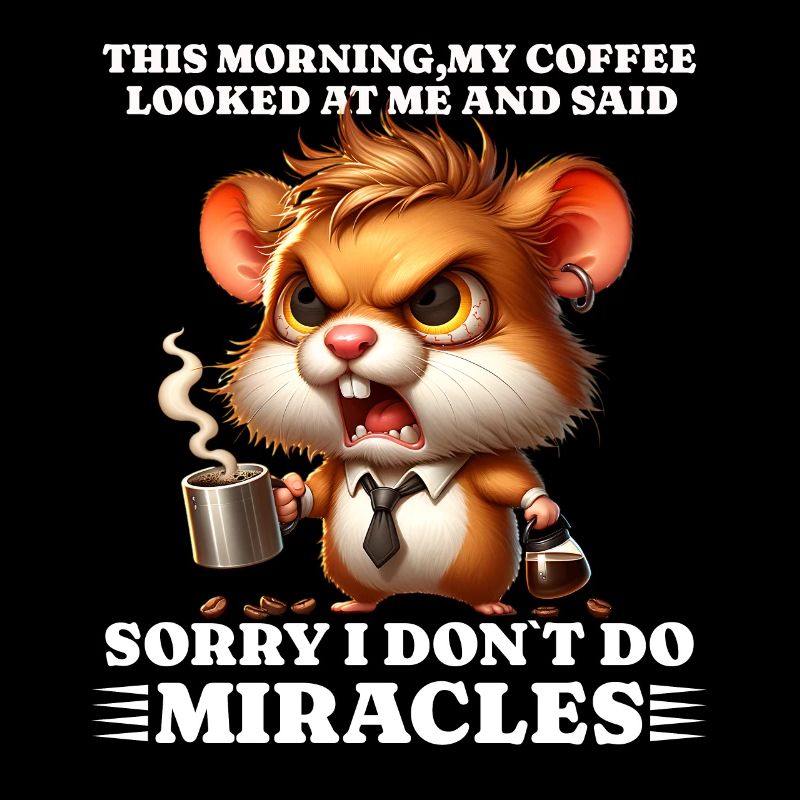 Morgenmuffel Kaffee lustiges Spruch hamster