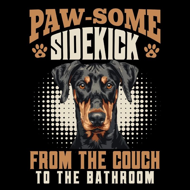 Doberman PAW-SOME SIDEKICK FROM THE COUCH Drôle