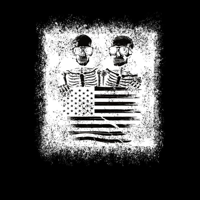 Skeleton American flag design
