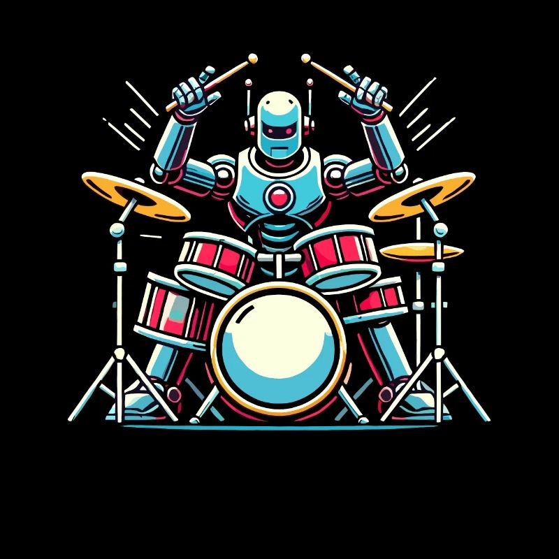 Energetic Robot Drummer Groove
