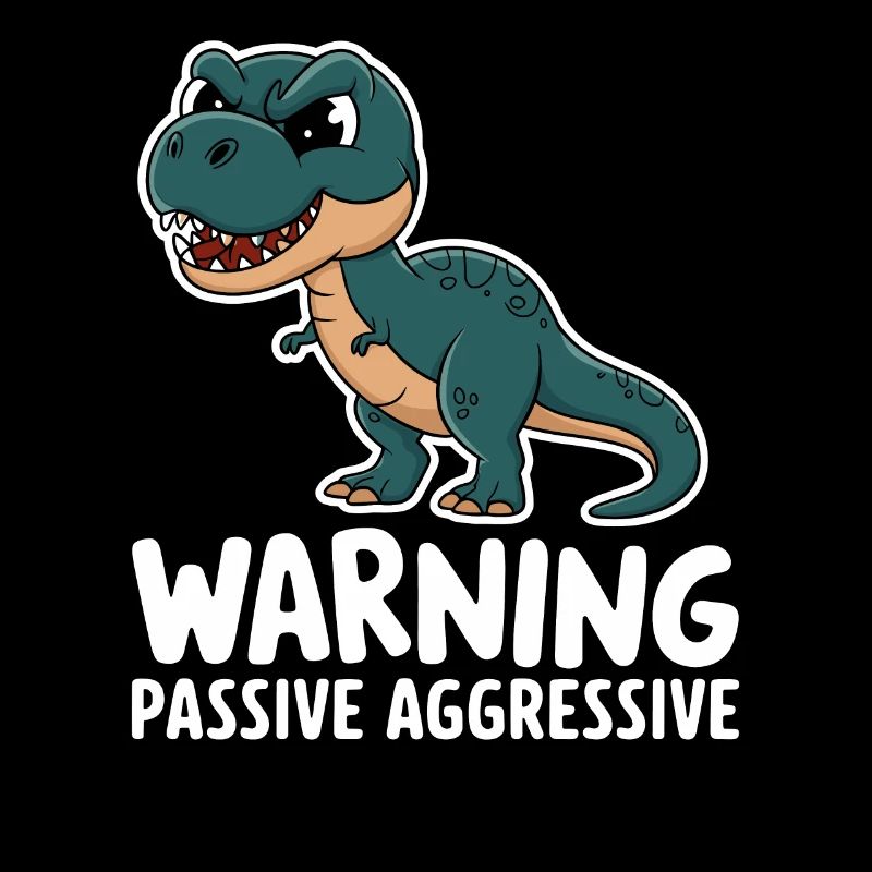 Warning Passive Aggressive Dino Humor