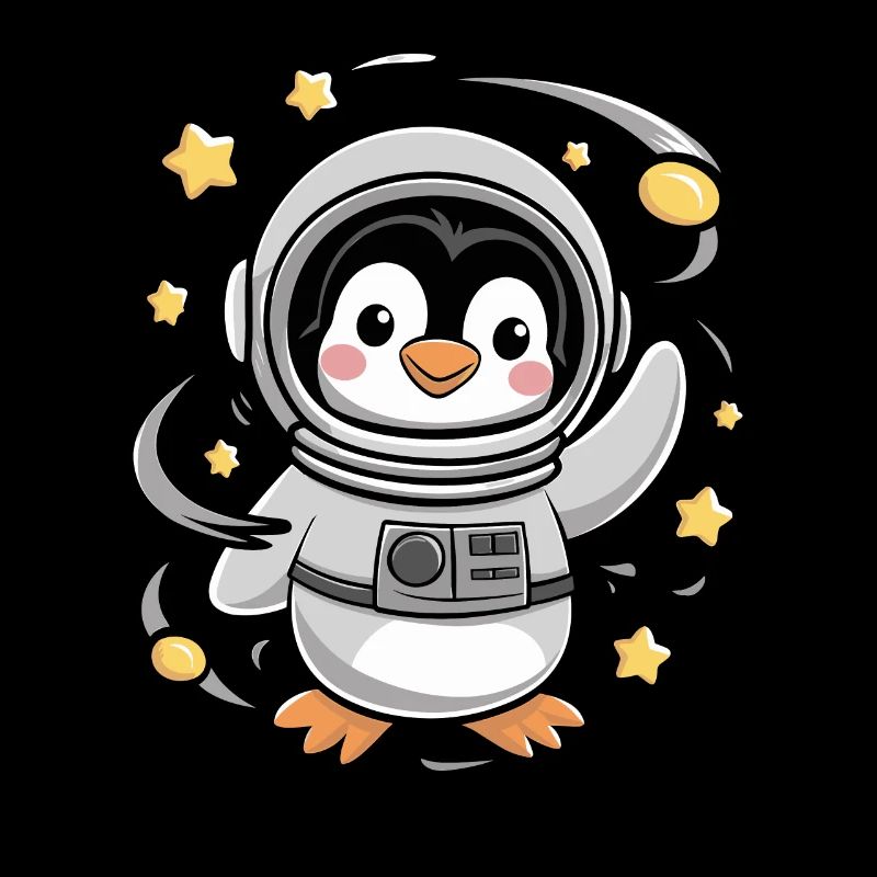 Aventure d’astronaute pingouin dans l’espace
