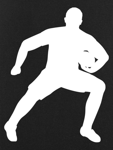 Rugby player defends ball