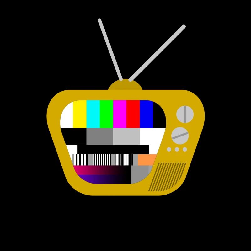Old TV with test pattern (brown)
