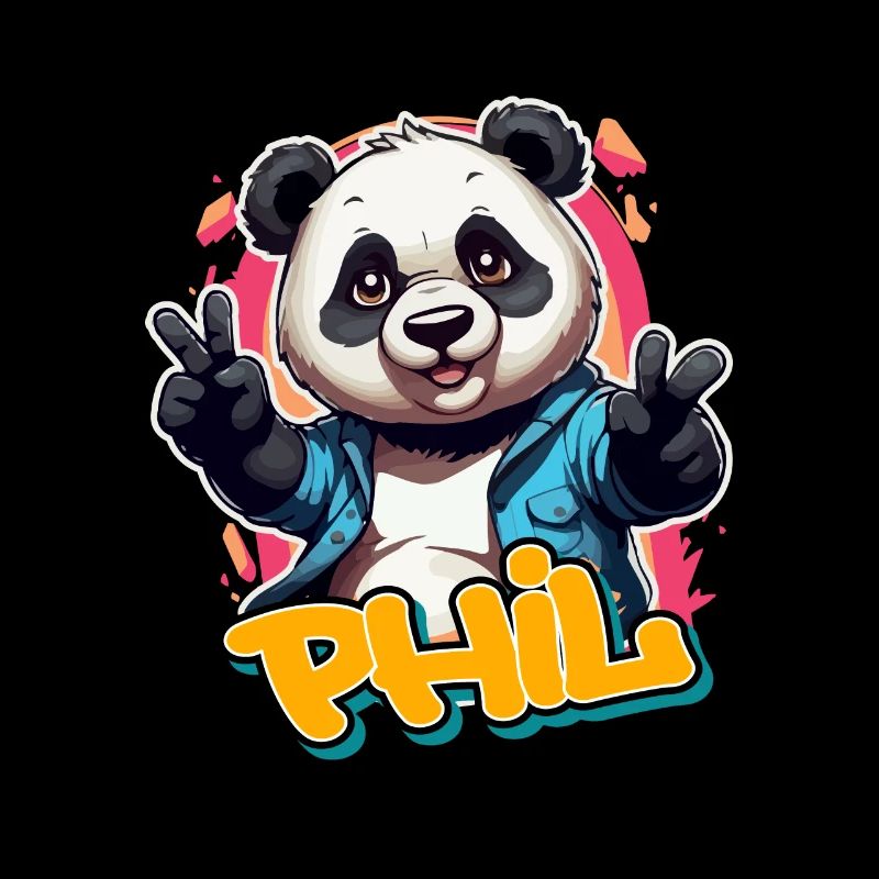 PHIL - Beau nom de garçon avec Cool Panda
