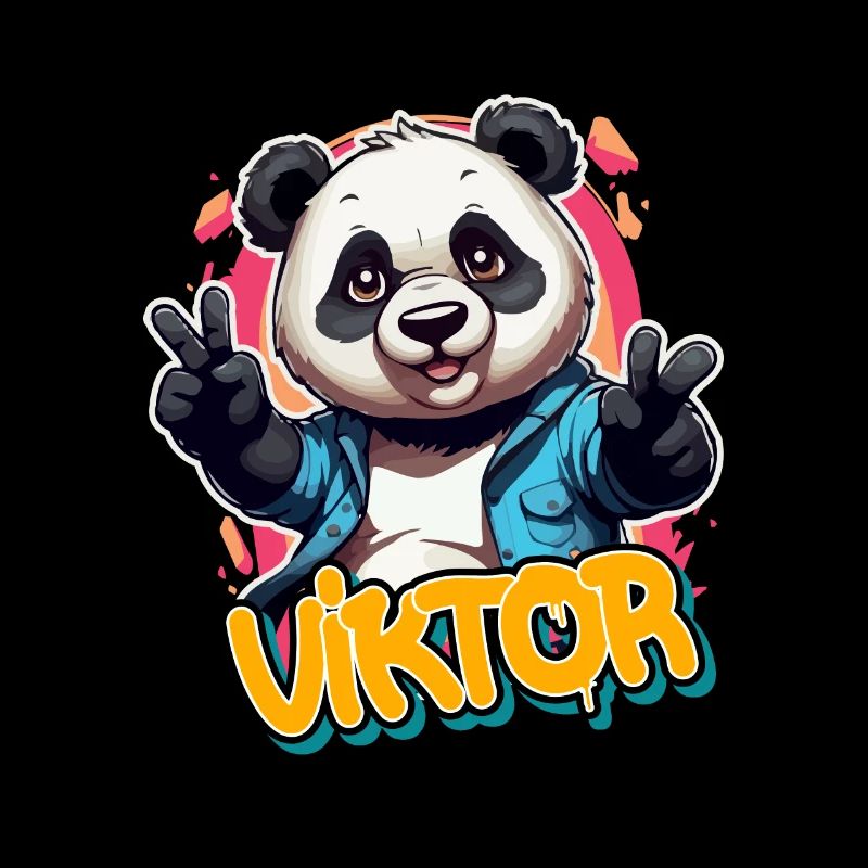 VIKTOR - Handsome boy name with cool panda