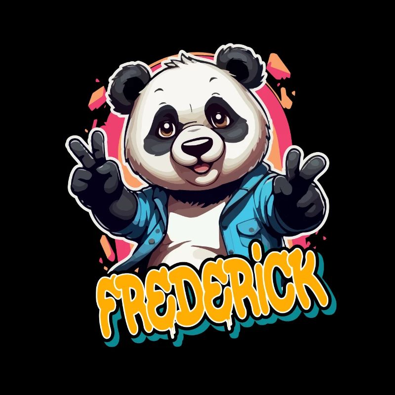FREDERICK - Handsome boy name with cool panda