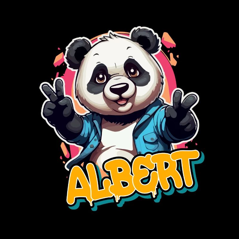 ALBERT - Schöner Jungen Name mit coolem Panda