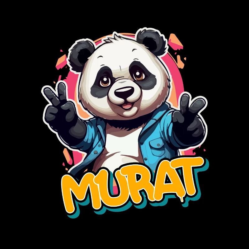 MURAT - Beau prénom de garçon avec un panda cool
