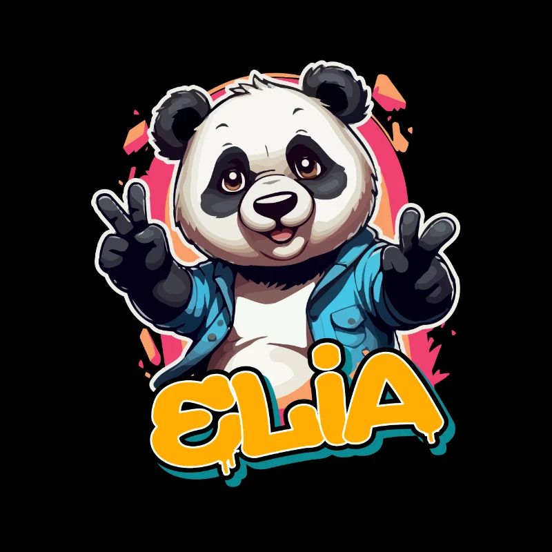 ELIA - Beau prénom de garçon avec panda cool