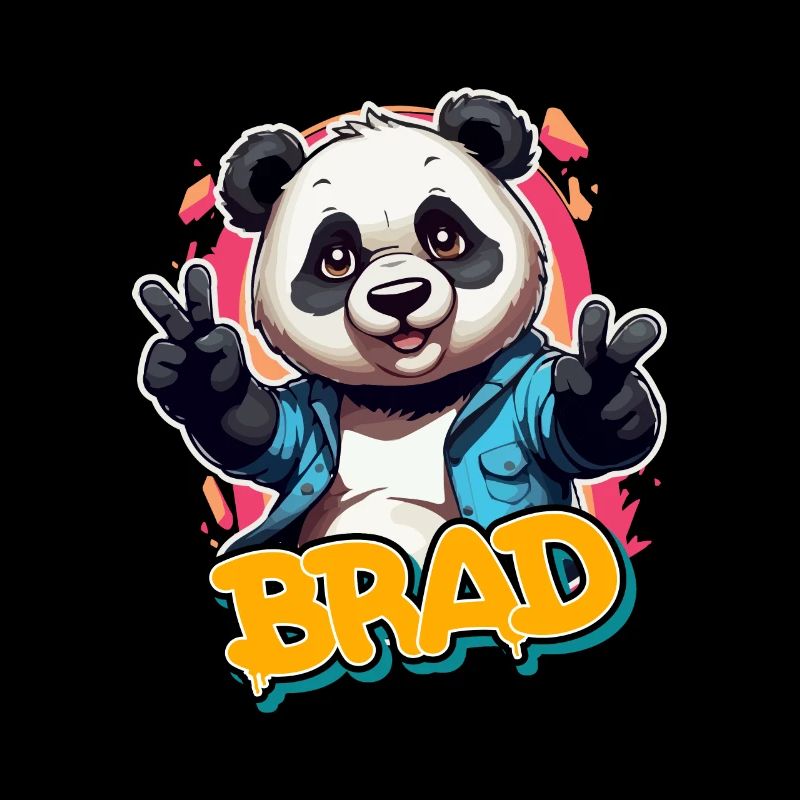 BRAD - Beau prénom de garçon avec un panda cool