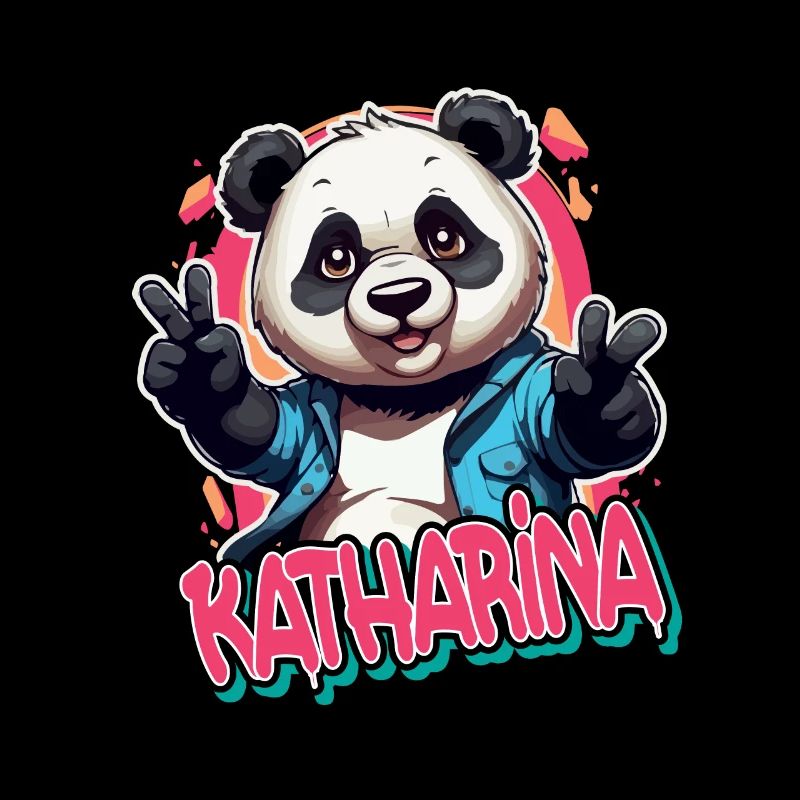 KATHARINA - Schöner Mädchen Name mit coolem Panda