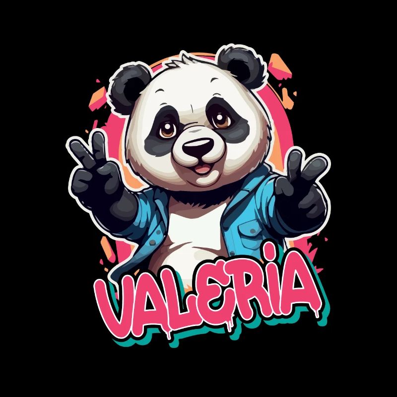 VALERIA - Schöner Mädchen Name mit coolem Panda