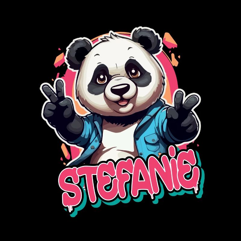 STEFANIE - Schöner Mädchen Name mit coolem Panda