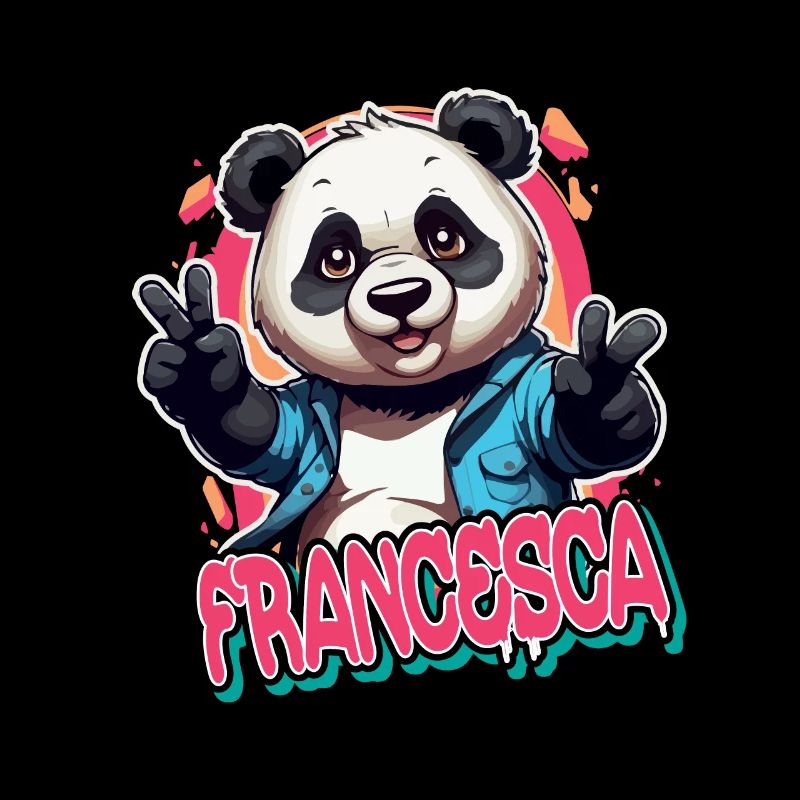 FRANCESCA - Beau nom de fille avec panda cool