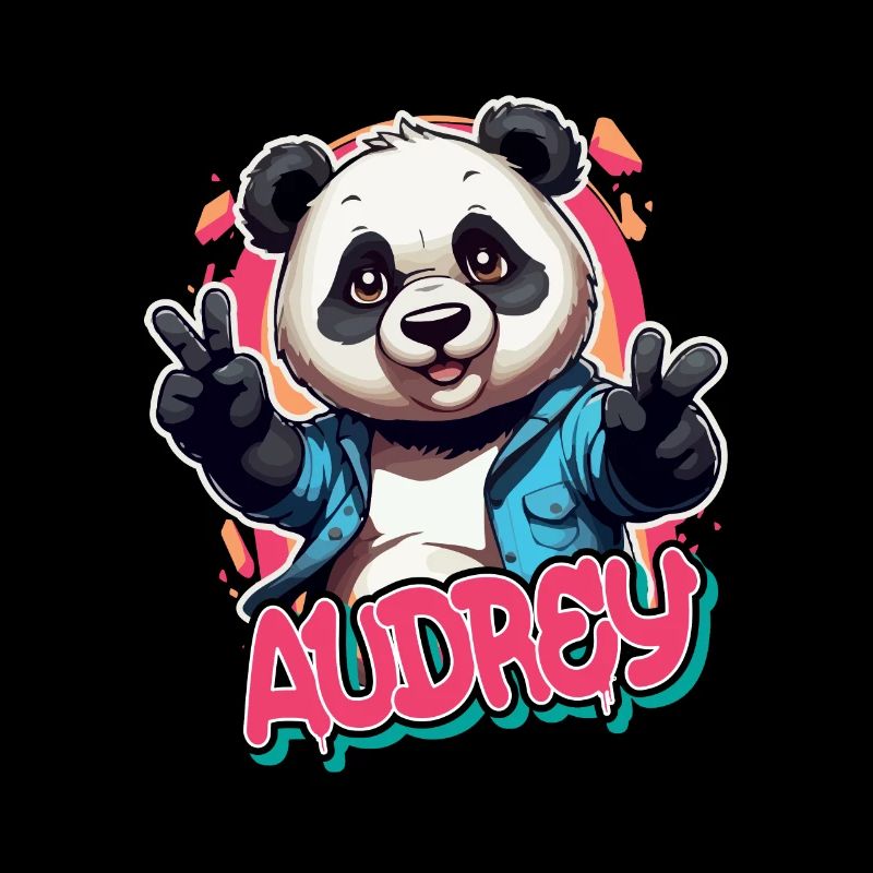 AUDREY - Schöner Mädchen Name mit coolem Panda
