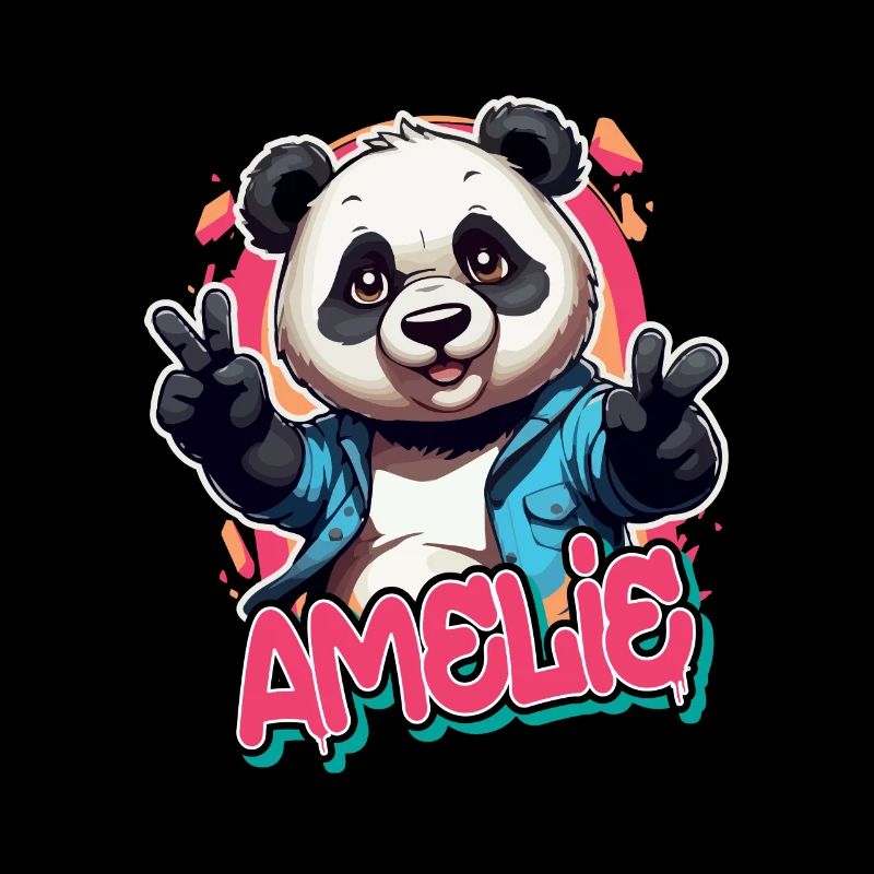 AMELIE - Schöner Mädchen Name mit coolem Panda