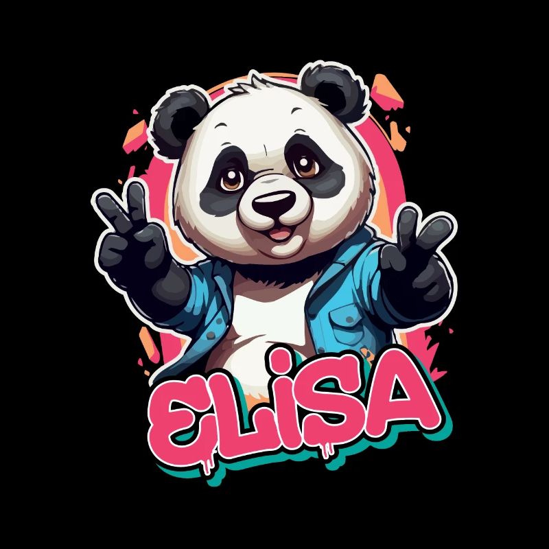 ELISA - Schöner Mädchen Name mit coolem Panda