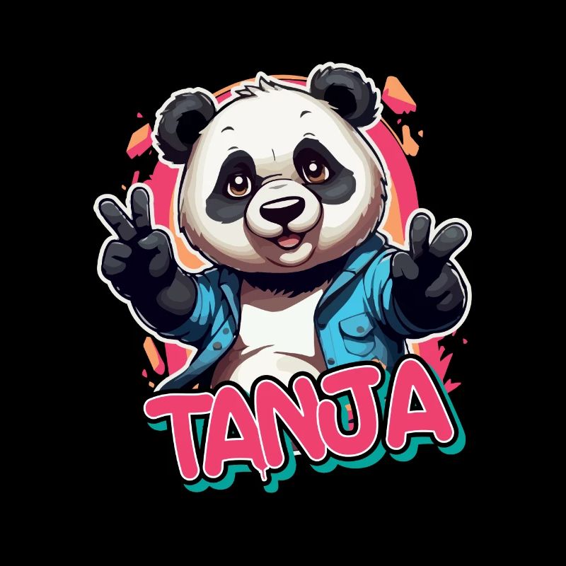 TANJA - Schöner Mädchen Name mit coolem Panda