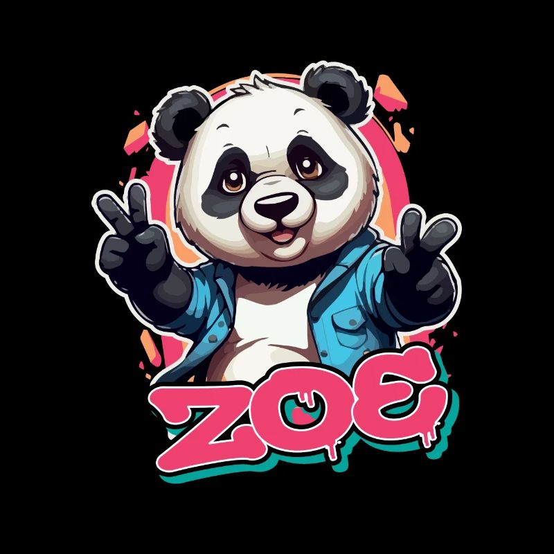 ZOE - Schöner Mädchen Name mit coolem Panda