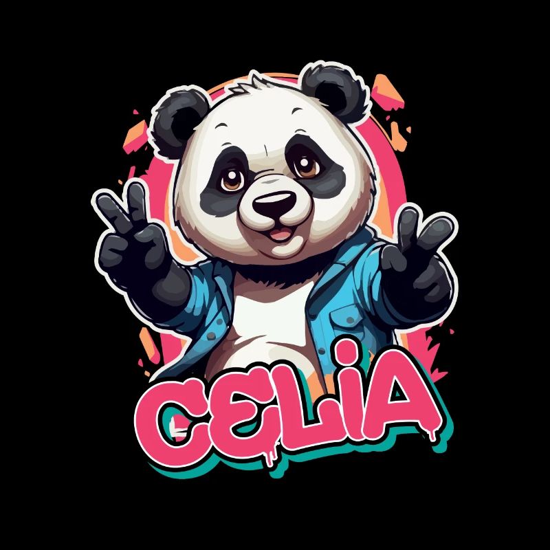 CELIA - Schöner Mädchen Name mit coolem Panda