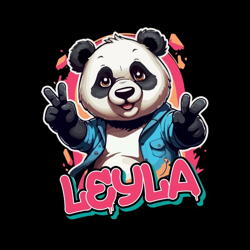 LEYLA - Schöner Mädchen Name mit coolem Panda
