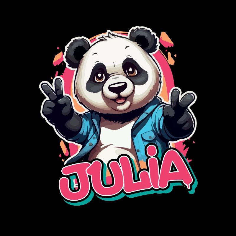 JULIA - Schöner Mädchen Name mit coolem Panda