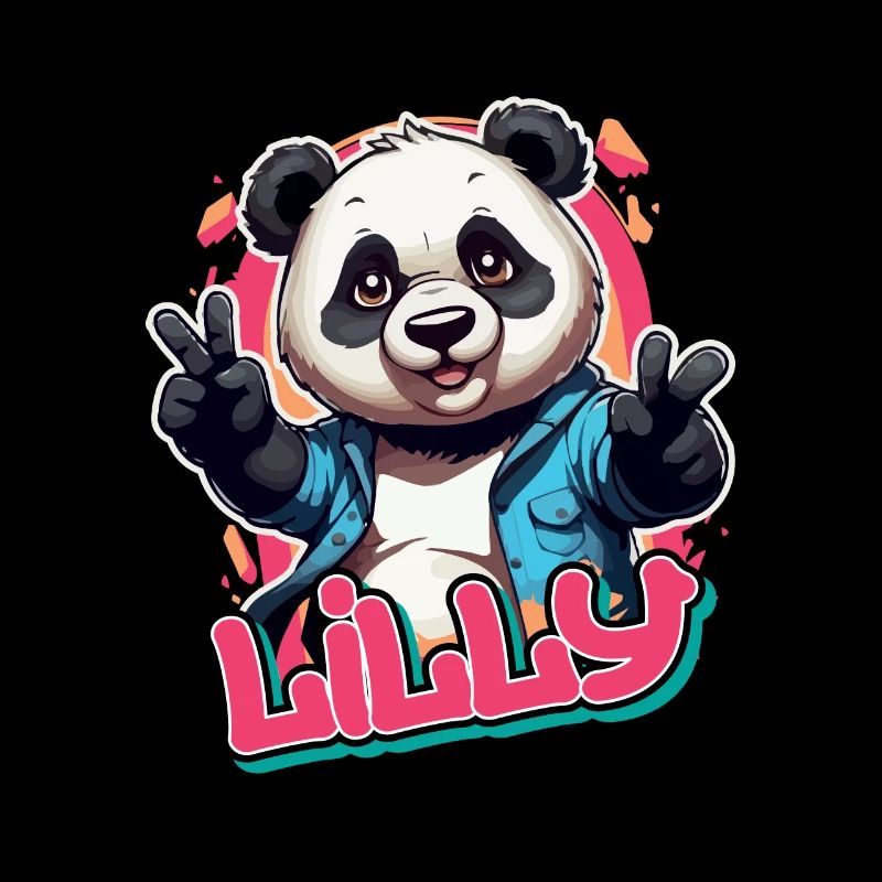 LILLY - Schöner Mädchen Name mit coolem Panda