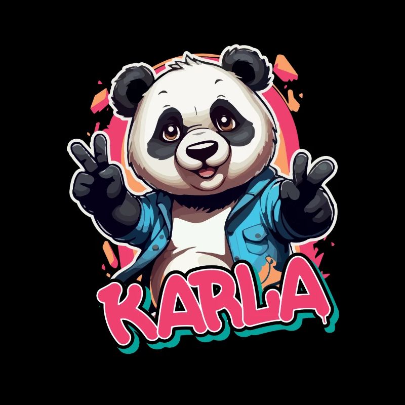 KARLA - Schöner Mädchen Name mit coolem Panda