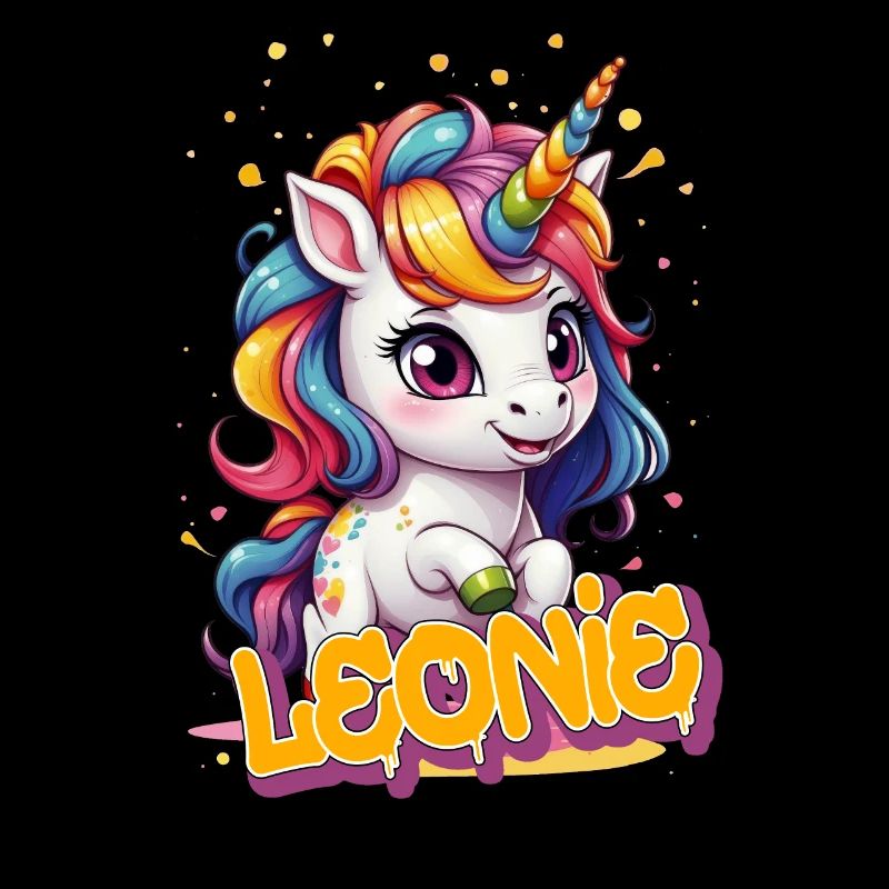 LEONIE - Schöner Mädchen Name mit süßem Einhorn