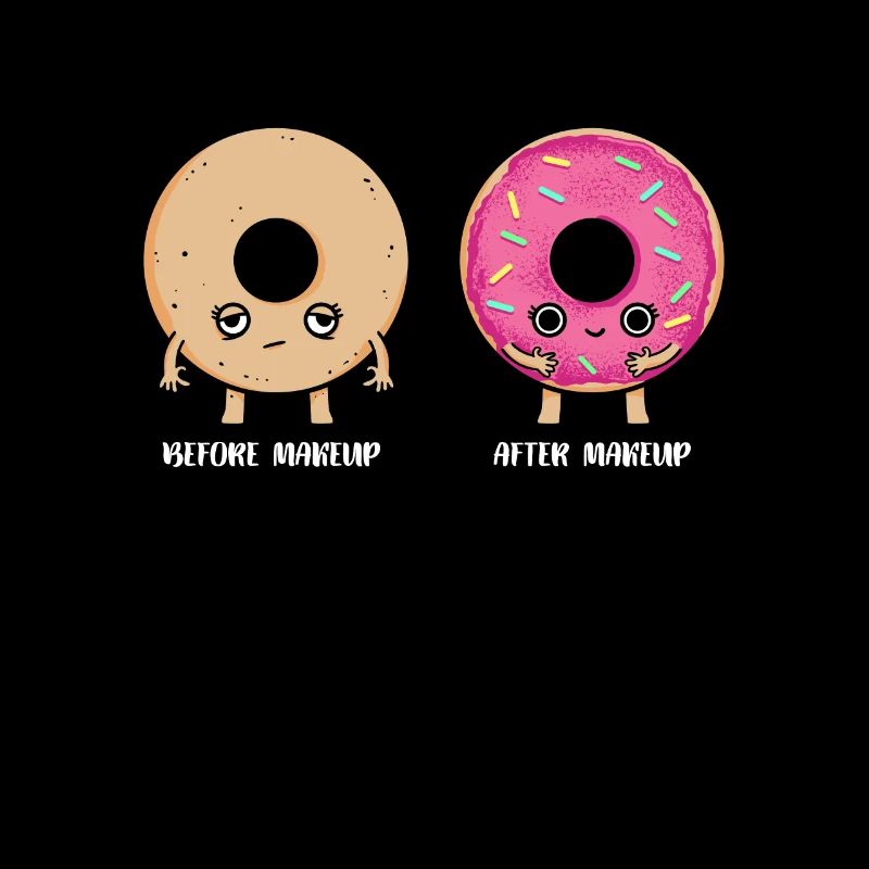 Funny Before After Make Up Donut Gift