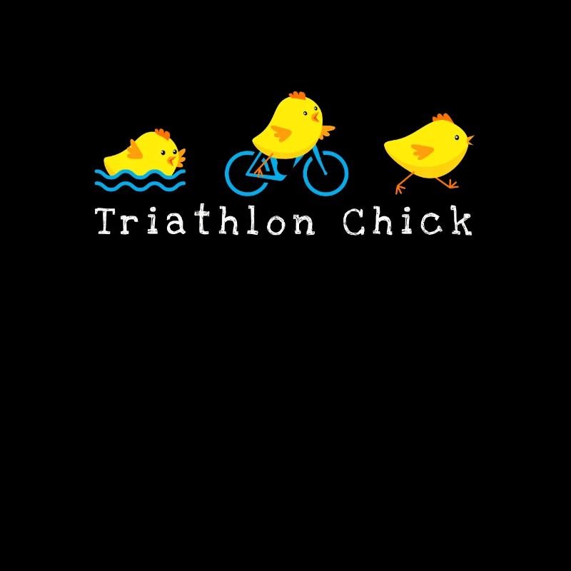 Triathlète drôle de poussin de triathlon