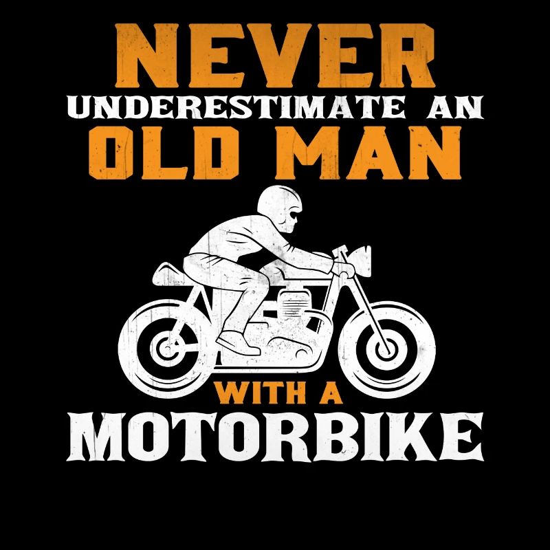 Old man with motorcycle