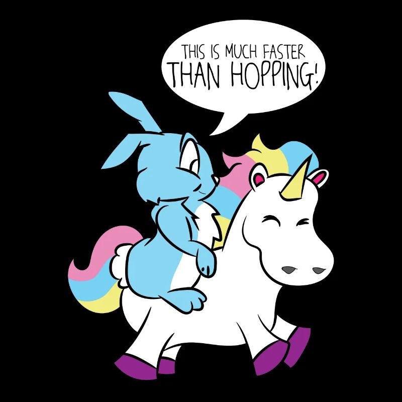 Faster than hopping rabbit unicorn gift