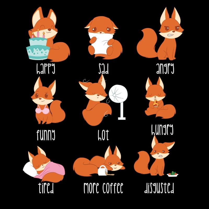 Fox - Fox T-Shirt - Fox Fan - Emoticons